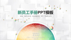 Modelo PPT de treinamento prático para novos funcionários de empresas com fundo de bola de arco-íris