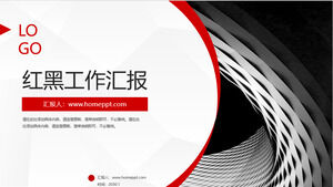 Red black practical work report PPT template