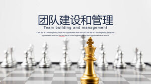 Plantilla PPT de creación de equipos con fondo de ajedrez
