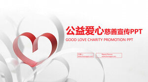 Charity PPT template with love scissors background