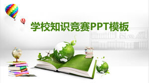 PPT template for green and fresh knowledge competition