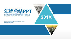 PPT-Vorlage für die Arbeitszusammenfassung zum Jahresende des Dreieckssatzdesigns