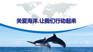 Download PPT template for marine environmental protection promotion