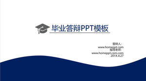 Template PPT untuk mempertahankan tesis minimalis Biru Tua