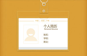 Download PPT template of yellow badge background profile