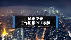 Template PPT untuk laporan kerja dengan latar belakang pemandangan malam kota