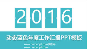 Dynamische blaue PPT-Vorlage für den jährlichen Arbeitsbericht