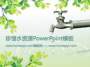 Cherish water resources, green and environment-friendly PowerPoint template download