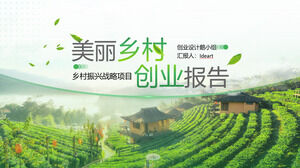 Modelo de PPT para relatório de empreendedorismo do projeto de revitalização rural verde e fresco