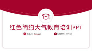 เทมเพลต ppt การฝึกอบรมการศึกษาที่เรียบง่ายของซองจดหมายสีแดง