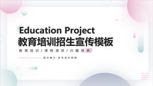 Templat PPT untuk promosi pendaftaran pelatihan pendidikan latar belakang titik hijau muda merah muda