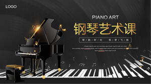Download the PPT template of high-end Heijinfeng piano art class