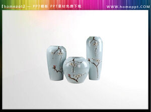 3 pieces of exquisite porcelain vase PPT materials