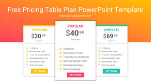 Free Powerpoint Template for Pricing Table Orange