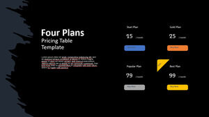 Modello PowerPoint gratuito per piani tariffari Dark