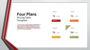 قالب Powerpoint مجاني لأربع خطط تسعير Corporat