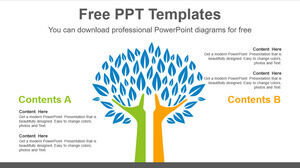 İki El Ağacı için Ücretsiz Powerpoint Şablonu