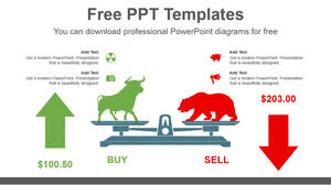Șablon Powerpoint gratuit pentru soldul orizontal al stocurilor