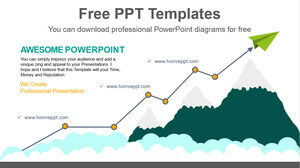 Plantilla de PowerPoint gratuita para Mountain Rising Curve