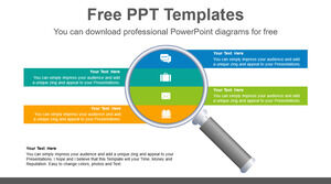 Modello PowerPoint gratuito per banner di lenti di ingrandimento