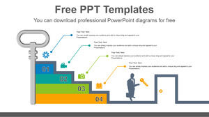 Free Powerpoint Template for Key Staircase