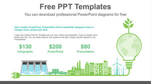 Yeşil Enerji için Ücretsiz Powerpoint Şablonu
