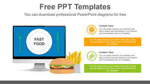 Modello PowerPoint gratuito per PPT Fast Food Good Bad