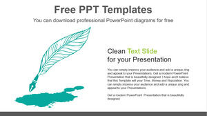 Free Powerpoint Template for Feathered Nib