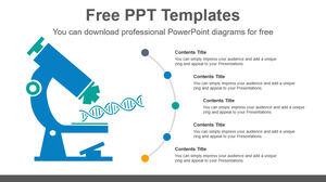 Modelo de Powerpoint gratuito para microscópio de análise de DNA