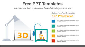 Plantilla de PowerPoint gratuita para impresoras 3D PPT