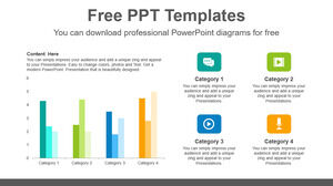 垂直聚集条形图的免费 Powerpoint 模板