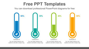 Free Powerpoint Template for Thermometer bar chart