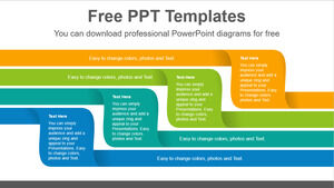 Бесплатный шаблон Powerpoint для четырех скрученных лент