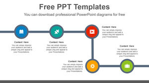 Free Powerpoint Template for Flow thick lines