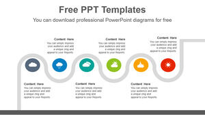 5개의 육각형 다이어그램을 위한 무료 PowerPoint 템플릿