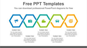 Free Powerpoint Template for Connected pentagram