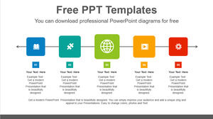 Free Powerpoint Template for Colorful square flow