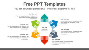 Plantilla de PowerPoint gratuita para flechas radiales