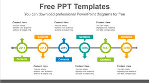 Plantilla de PowerPoint gratuita para flechas de poste indicador