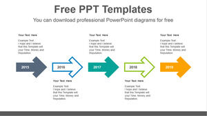 Yatay ilerleme oku için Ücretsiz Powerpoint Şablonu