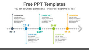 Yatay noktalı ok için ücretsiz Powerpoint Şablonu