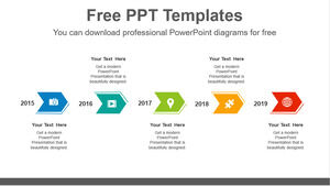 Plantilla de PowerPoint gratuita para flechas de cheurón horizontales