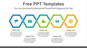 Bağlı Pentagram için Ücretsiz Powerpoint Şablonu