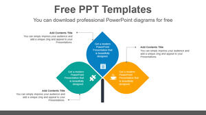 Șablon Powerpoint gratuit pentru trei frunze