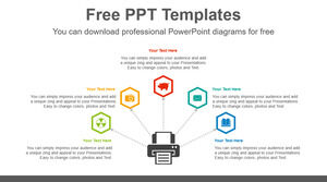 Modello PowerPoint gratuito per Spread 5 Hexagon