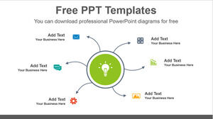 Free Powerpoint Template for Six-Radial-Icons