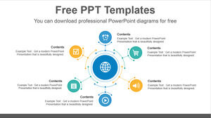 Free Powerpoint Template for Six radial circles