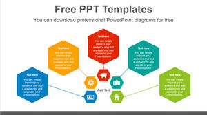 Free Powerpoint Template for Semi Radial Pentagram