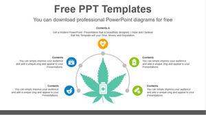 Free Powerpoint Template for Semi Radial Leaf