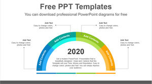 Modello PowerPoint gratuito per ciambella semi radiale